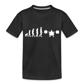 Weightlifting evolution - Kids' Premium Organic T-Shirt - black - Front