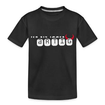 ich bin artig - Kinder Premium Bio T-Shirt - Schwarz - Vorne