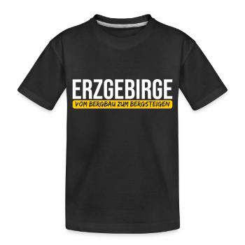 Erzgebirge Bergbau Bergsteigen - Kinder Premium Bio T-Shirt - Schwarz - Vorne