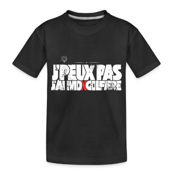 J'peux pas j'ai Mongolfière - T-shirt bio Premium Enfant - noir - Devant