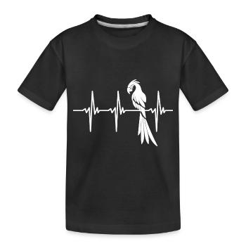 Battement de cœur pour un perroquet élégant - T-shirt bio Premium Enfant - noir - Devant