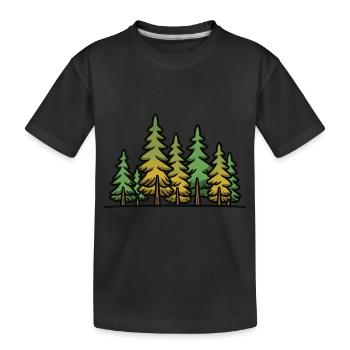 Wald Bäume - Kinder Premium Bio T-Shirt - Schwarz - Vorne