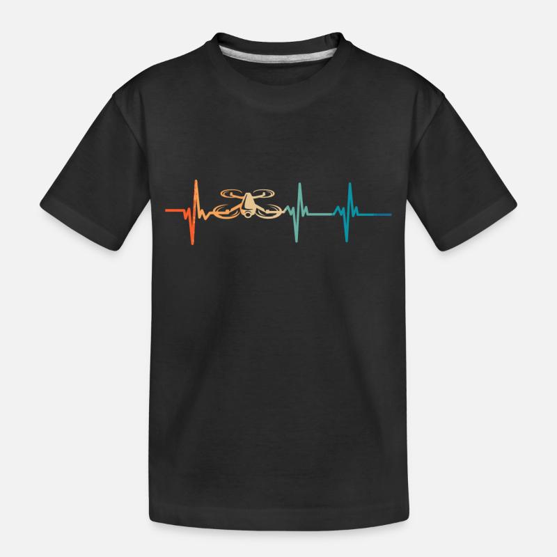 Battement de cœur drone - T-shirt bio Premium Enfant - noir