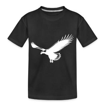 Eagle soars in the air in thermal gliding - Kids' Premium Organic T-Shirt - black - Front