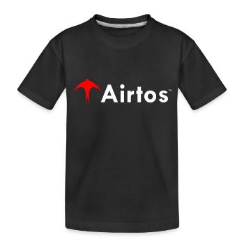 LOGO weißer Text - Kinder Premium Bio T-Shirt - Schwarz - Vorne