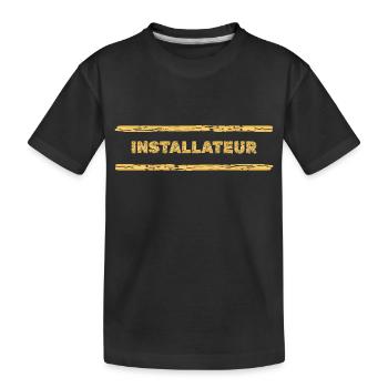 Geschenk für Installateur - Kinder Premium Bio T-Shirt - Schwarz - Vorne