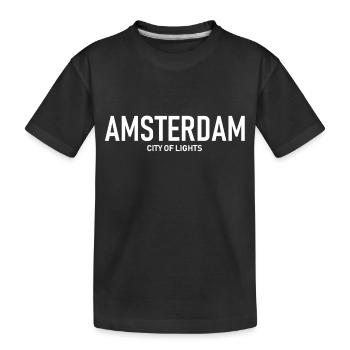Amsterdam - City of Lights - Holland - Netherlands - Kids' Premium Organic T-Shirt - black - Front