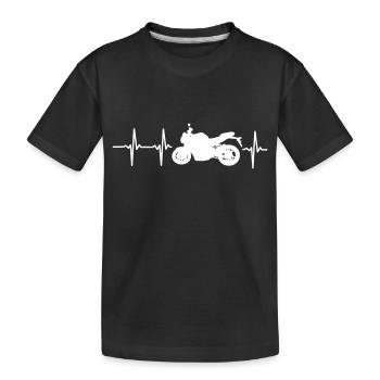 MON CŒUR BAT POUR LES MOTOS - T-shirt bio Premium Enfant - noir - Devant