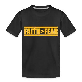 Cross God Faith - Kids' Premium Organic T-Shirt - black - Front