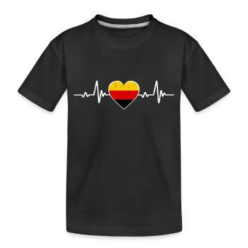 Deutschland Herz Deutsche Flagge Retro - Kinder Premium Bio T-Shirt - Schwarz - Vorne