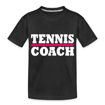 Tennis coach - Kids' Premium Organic T-Shirt - black - Front
