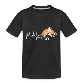 Let S Go Trailrunning Natur - Kinder Premium Bio T-Shirt - Schwarz - Vorne