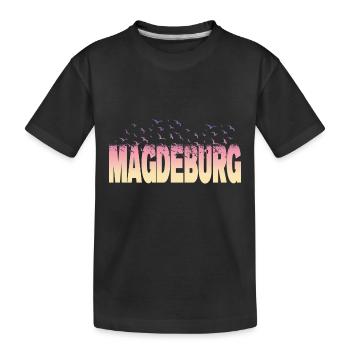 Magdebourg Allemagne Ville Police Oiseaux Skyline - T-shirt bio Premium Enfant - noir - Devant