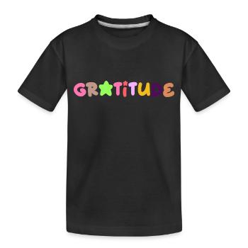 Dankbarkeit positives Denken - Kinder Premium Bio T-Shirt - Schwarz - Vorne