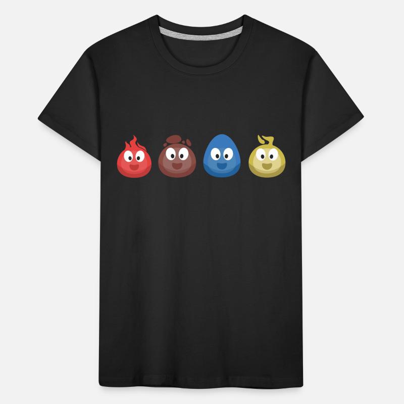 4 Elemente (Feuer, Erde, Wasser, Luft) (Bubble) Kinder Premium Bio T-Shirt