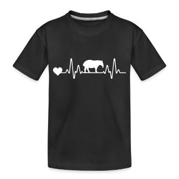 Tapir battant de cœur - T-shirt bio Premium Enfant - noir - Devant