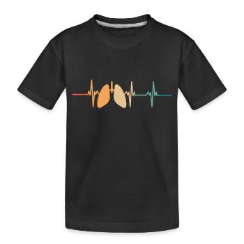 Heartbeat Lung - Kids' Premium Organic T-Shirt - black - Front