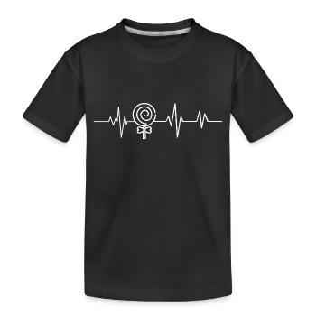 battement de cœur bonbons - T-shirt bio Premium Enfant - noir - Devant