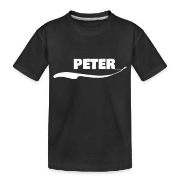 Geschenk für Peter - Kinder Premium Bio T-Shirt - Schwarz - Vorne