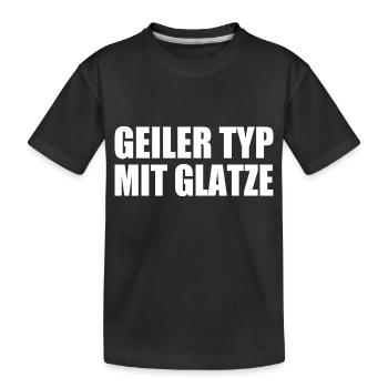 geiler typ mit glatze - Kinder Premium Bio T-Shirt - Schwarz - Vorne