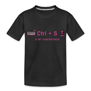 Strg+S ist meine Superkraft - Programmierexperte - Kinder Premium Bio T-Shirt - Schwarz - Vorne