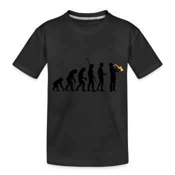 evolution_saxophon_a_2 - T-shirt bio Premium Enfant - noir - Devant