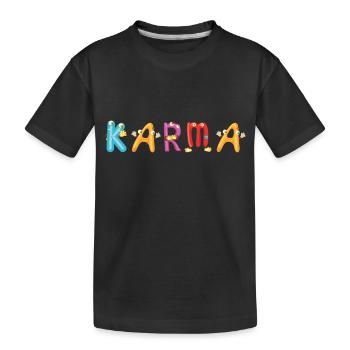 Karma - Kinder Premium Bio T-Shirt - Schwarz - Vorne