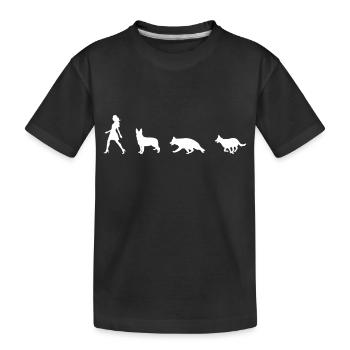 Femme avec des adeptes de chien drôle silhouette de chien - T-shirt bio Premium Enfant - noir - Devant