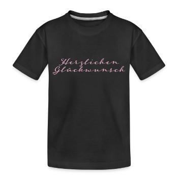 Herzlichen Glückwunsch - Kinder Premium Bio T-Shirt - Schwarz - Vorne