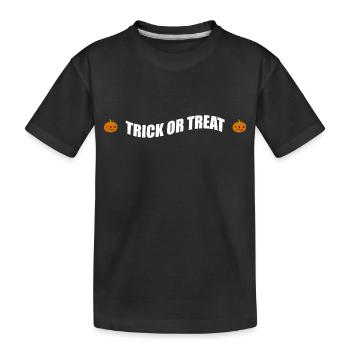 Süßes oder Sauers T-Shirt Halloween Geschenk/idee - Kinder Premium Bio T-Shirt - Schwarz - Vorne