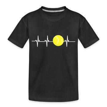 Tennis-Herzschlag - Kinder Premium Bio T-Shirt - Schwarz - Vorne