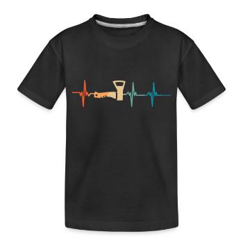 Battement de cœur hache - T-shirt bio Premium Enfant - noir - Devant