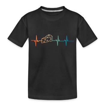 Battement de cœur fromage - T-shirt bio Premium Enfant - noir - Devant