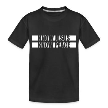 Know Jesus Know Peace No Hate Christian Bible Love - Kids' Premium Organic T-Shirt - black - Front