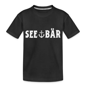 Seebär Seefahrer Kapitän Seemann Norddeutschland - Kinder Premium Bio T-Shirt - Schwarz - Vorne