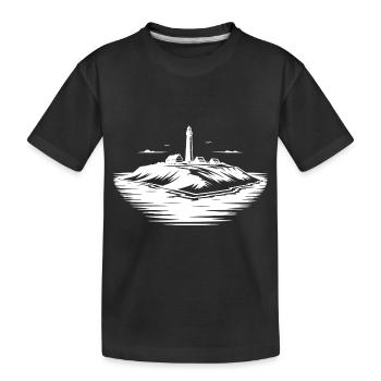 Île solitaire avec phare sur la côte - T-shirt bio Premium Enfant - noir - Devant