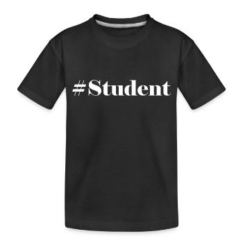 #Student Logo White - Kids' Premium Organic T-Shirt - black - Front