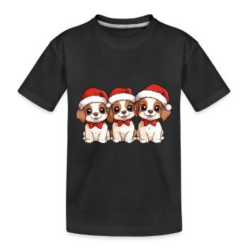 Dogs Christmas Cute Cute Xmas Christmassy - Kids' Premium Organic T-Shirt - black - Front