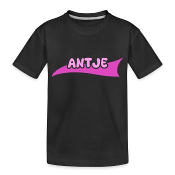 Vorname Antje - Kinder Premium Bio T-Shirt - Schwarz - Vorne