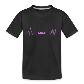 Vorname Lilly - Kinder Premium Bio T-Shirt - Schwarz - Vorne