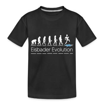 eisbader winterschwimmen evolution eiswasser - Kinder Premium Bio T-Shirt - Schwarz - Vorne