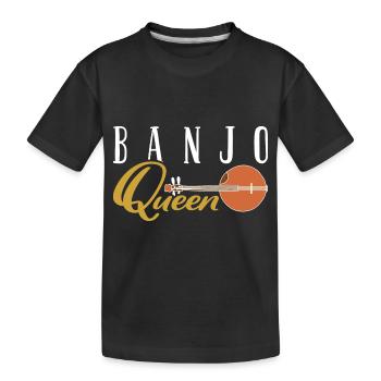 Banjo play banjo player music instrument - Kids' Premium Organic T-Shirt - black - Front