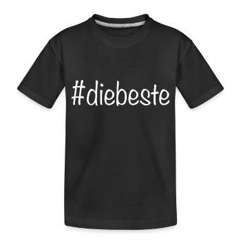 #diebeste - Weiss - Kinder Premium Bio T-Shirt - Schwarz - Vorne