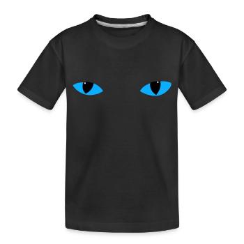 Mysteriöse Katzenaugen - hellblau - Kinder Premium Bio T-Shirt - Schwarz - Vorne
