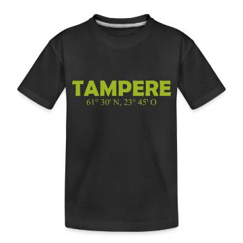 Tampere - Finlande - Coordonnées - Longitude - T-shirt bio Premium Enfant - noir - Devant