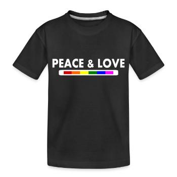 Peace and love - Kinder Premium Bio T-Shirt - Schwarz - Vorne
