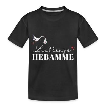 Liebelingshebamme / Weltbeste Hebamme - Kinder Premium Bio T-Shirt - Schwarz - Vorne