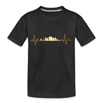 Kansas heartbeat - Kids' Premium Organic T-Shirt - black - Front