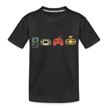 Vintage-Retro-Konsole - Kinder Premium Bio T-Shirt - Schwarz - Vorne