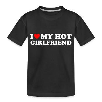 J’aime ma chaude GF fille garçon couple Saint-Valentin - T-shirt bio Premium Enfant - noir - Devant